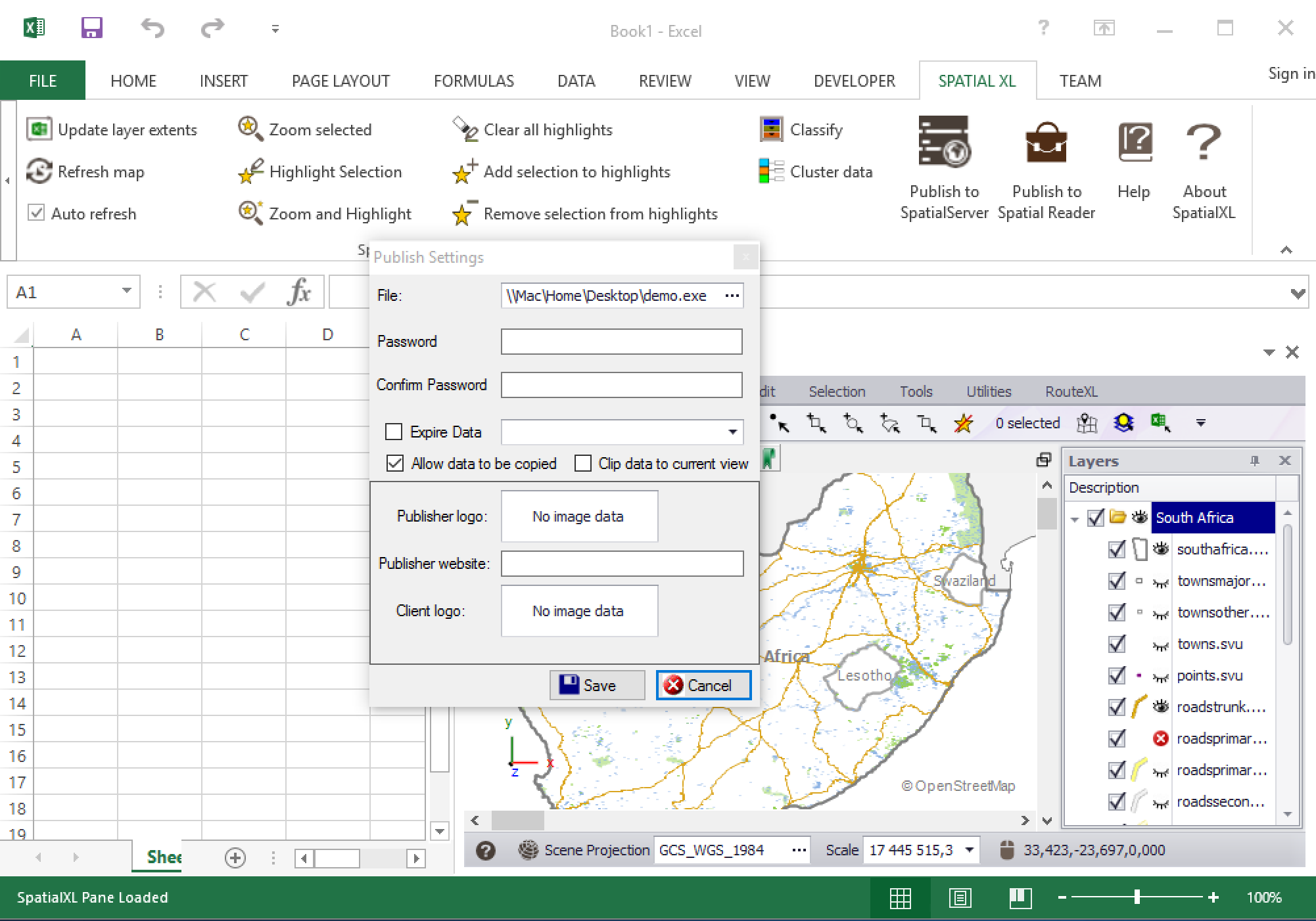 Standalone spatial reader files